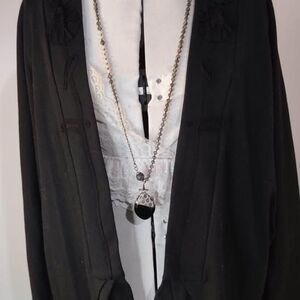 NWT Large Due Per Due Black Cardigan Women C4187